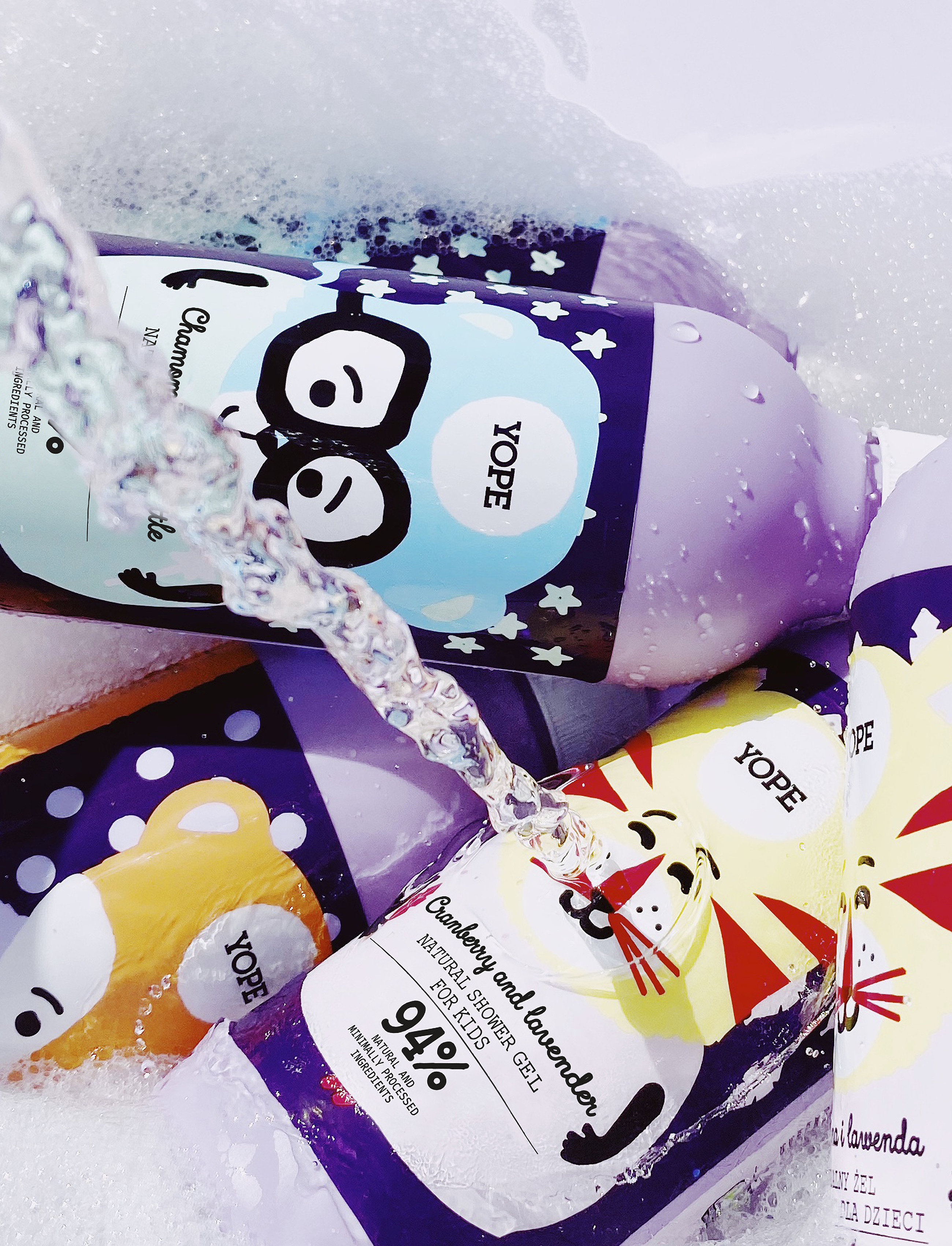 YOPE - YOPE Shower Gel for Kids Cranberry & Lavender - shower gel & bruseolier - cranberry & lavender - 2