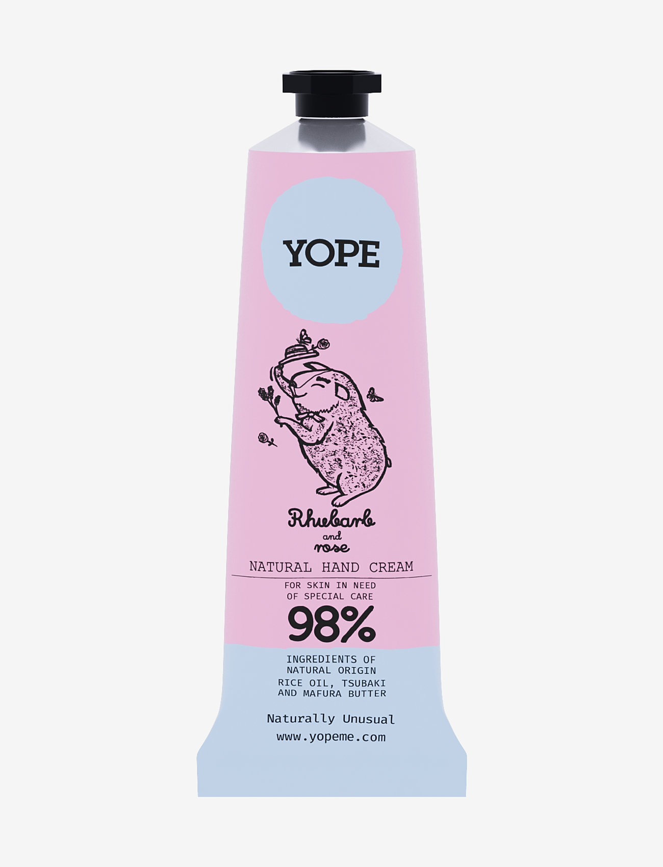 YOPE Hand Cream Rhubarb And Rose, Hand Creme, Nude, Str: 50 ml