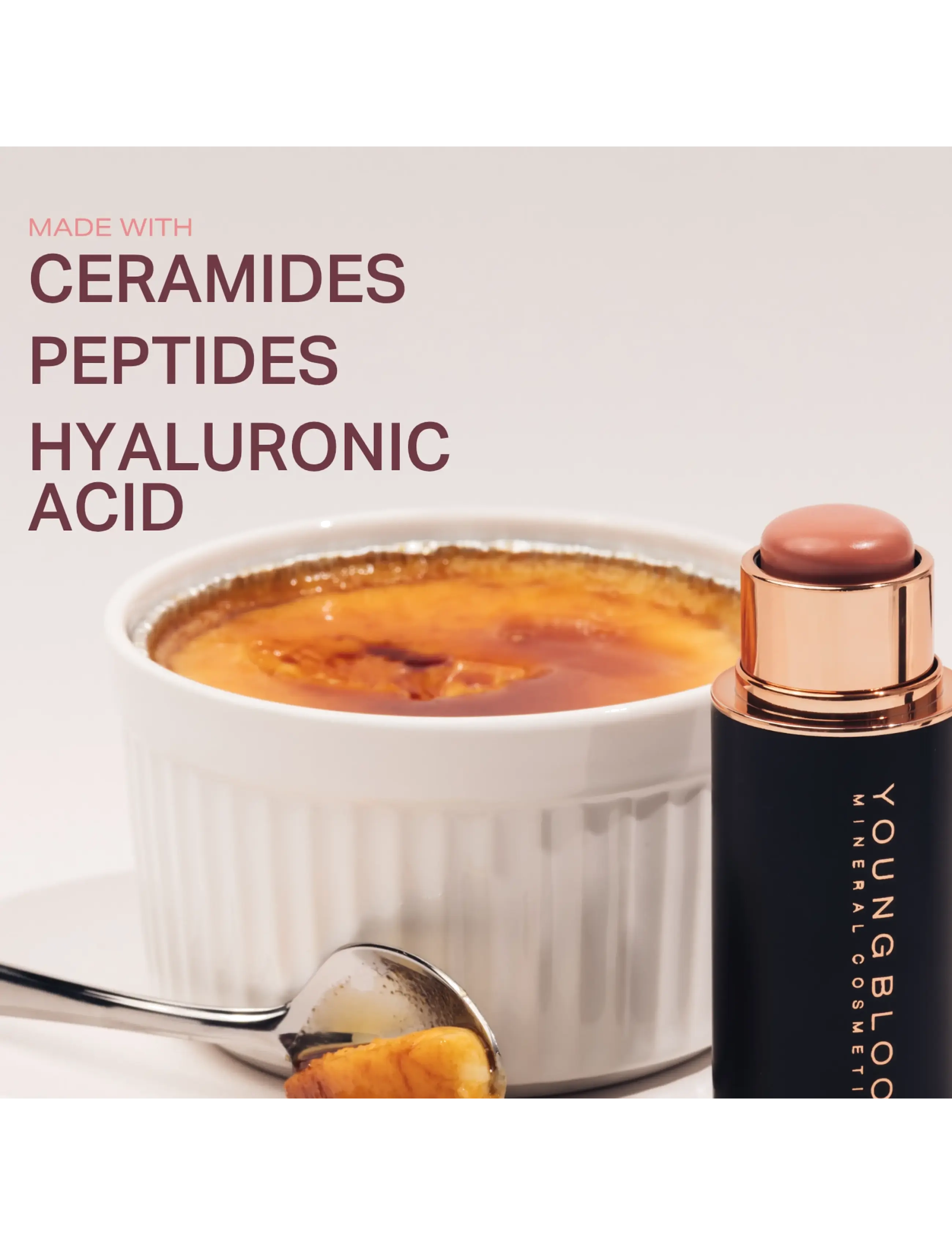 Youngblood Mineral Cosmetics - YB Mini VividLuxe Crème Blush Stick - Crème Brûlée - rouge - crÈme brÛlÉe - 4