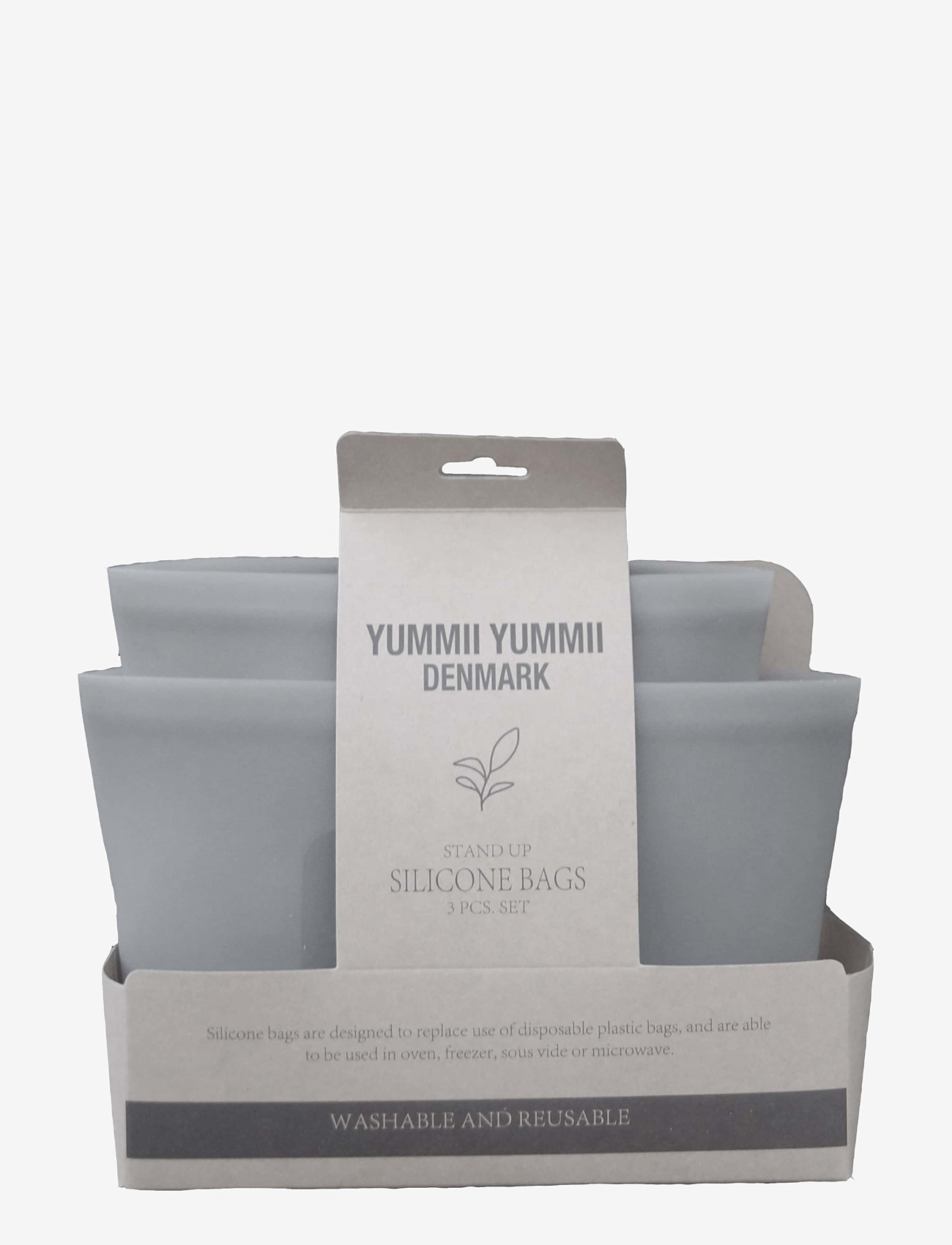 Yummii Yummii - Standup silicone bags - light stone - mix set - laveste priser - light grey - 0