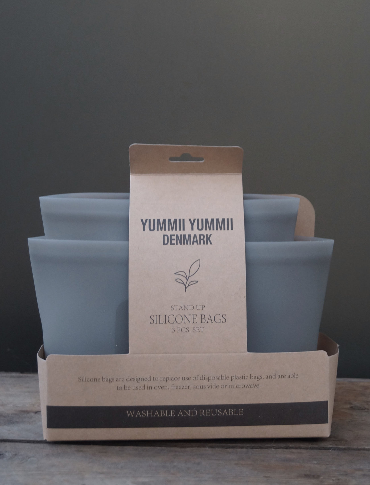 Yummii Yummii - Standup silicone bags - light stone - mix set - home - light grey - 1