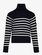 POLO NECK SWEATER OR JUMPER - NAVY