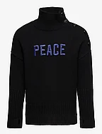 POLO NECK SWEATER OR JUMPER - BLACK