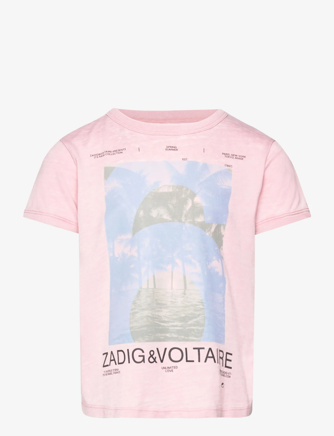 Zadig & Voltaire Kids - SHORT SLEEVES TEE-SHIRT - kortærmede t-shirts - chocolate brown  pink - 0