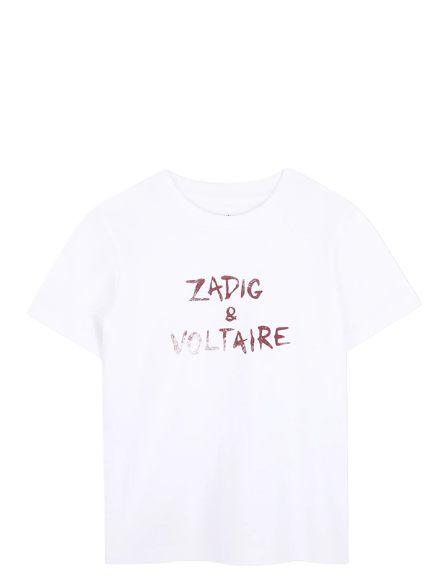 Zadig & Voltaire Kids - SHORT SLEEVES TEE-SHIRT - kurzärmelige - white bordeaux - 0