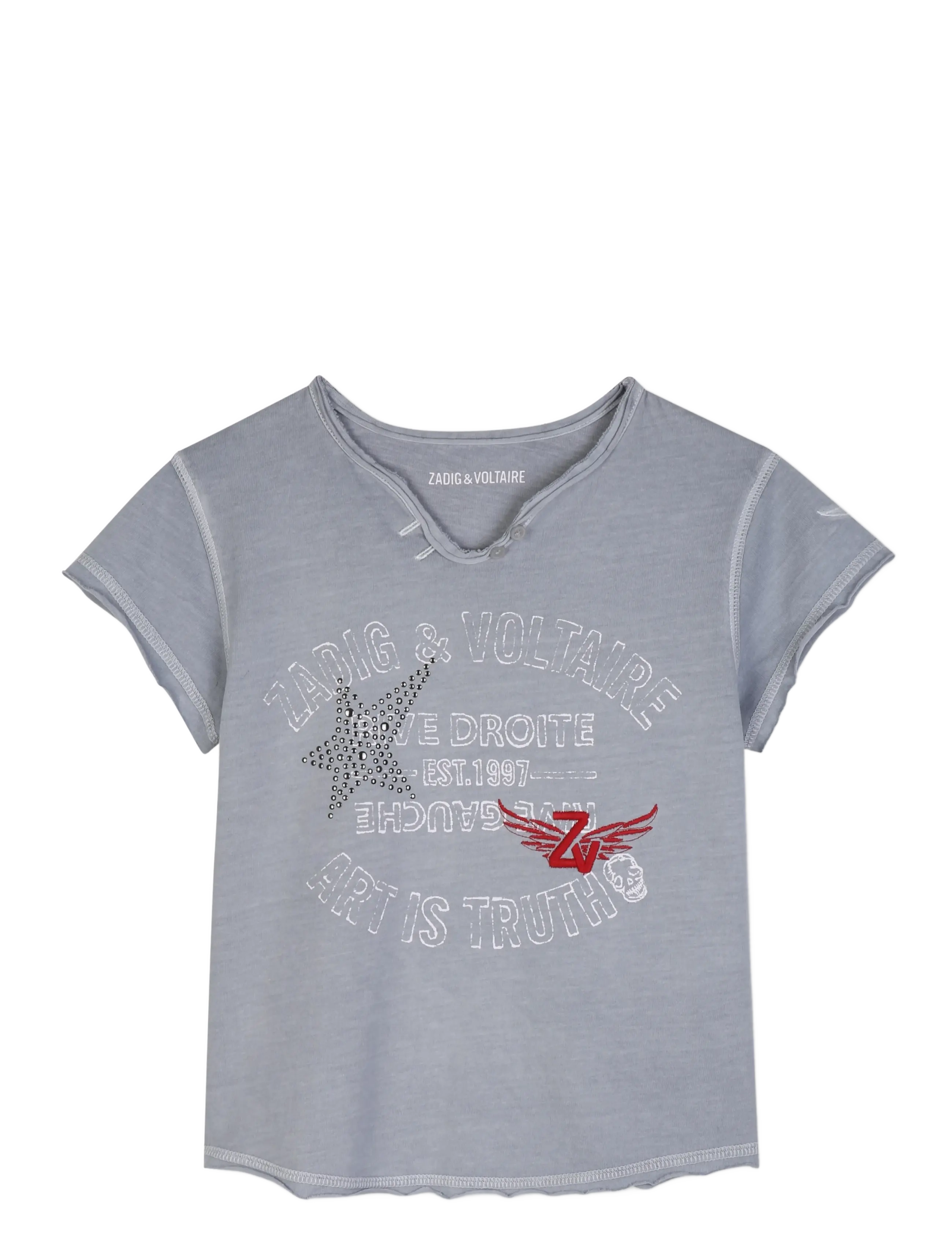 Zadig & Voltaire Kids SHORT SLEEVES TEE-SHIRT - ZADIG&VOLTAIRE - CHARCOAL GREY / grey
