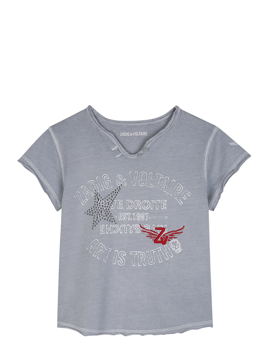 Zadig & Voltaire Kids - SHORT SLEEVES TEE-SHIRT - lühikeste varrukatega t-särgid - charcoal grey - 0