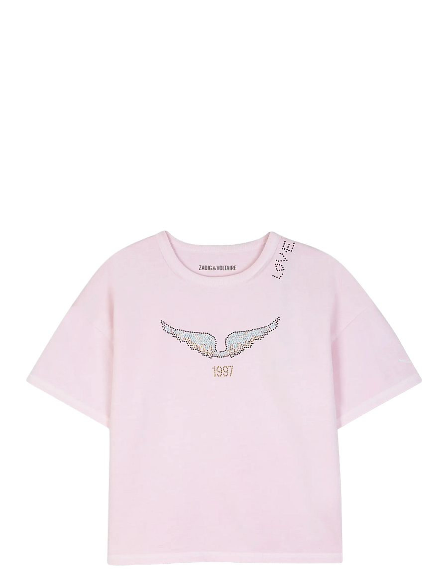 Zadig & Voltaire Kids - SHORT SLEEVES TEE-SHIRT - lühikeste varrukatega t-särgid - pale pink - 0