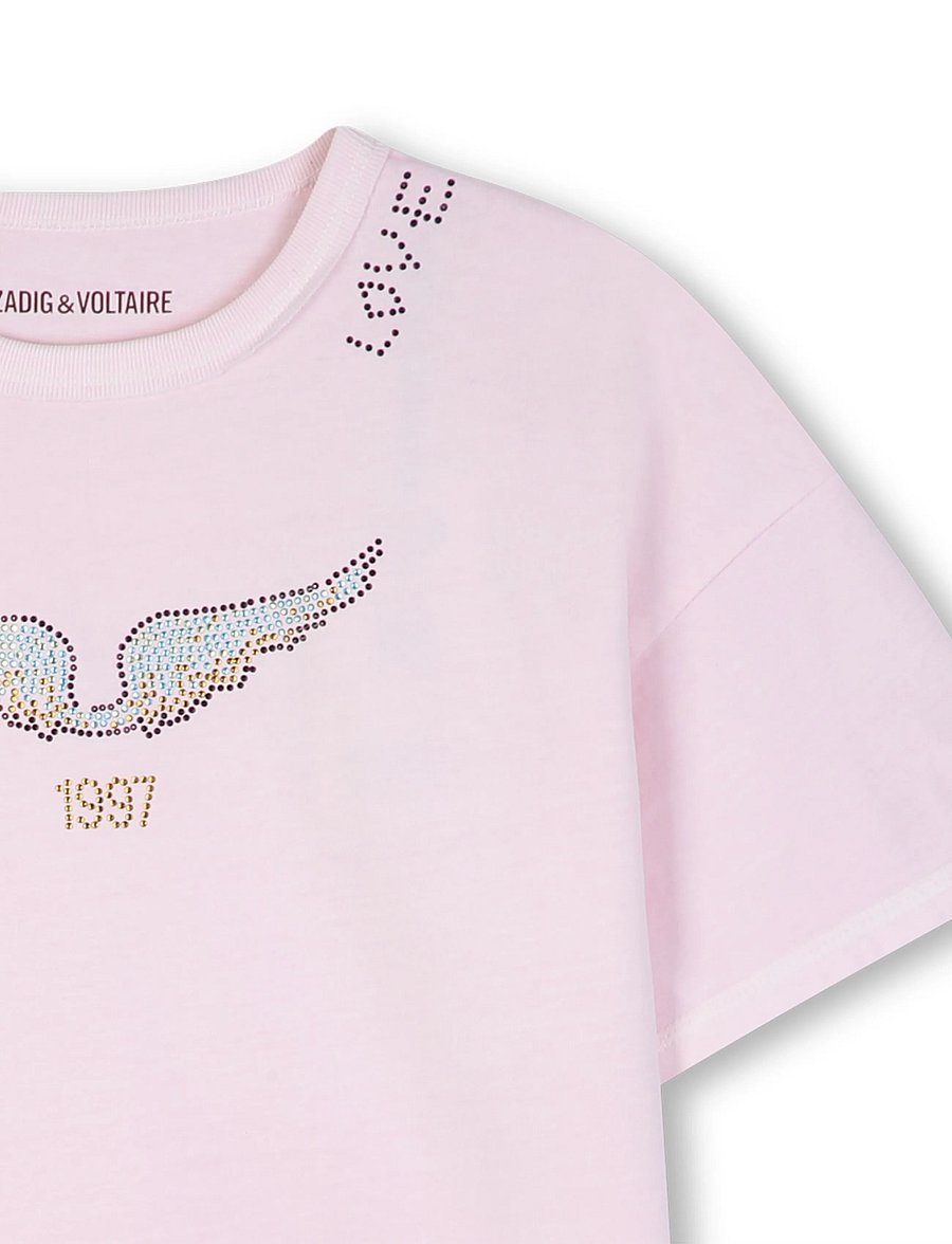 Zadig & Voltaire Kids - SHORT SLEEVES TEE-SHIRT - lühikeste varrukatega t-särgid - pale pink - 2