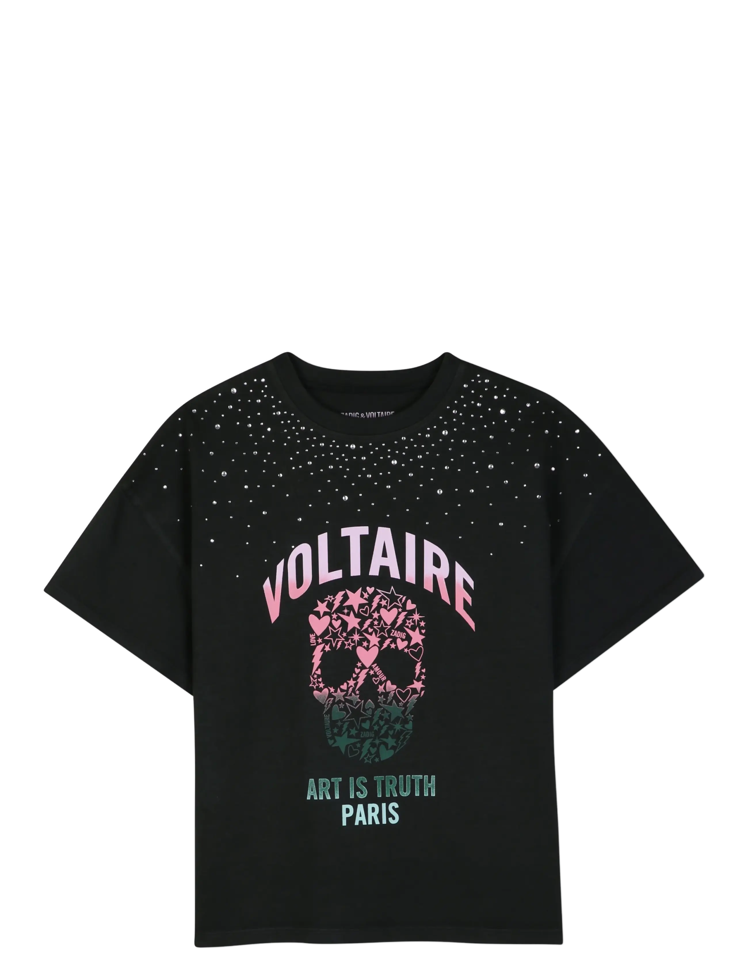 Zadig & Voltaire Kids SHORT SLEEVES TEE-SHIRT - ZADIG&VOLTAIRE - GLOOM / black
