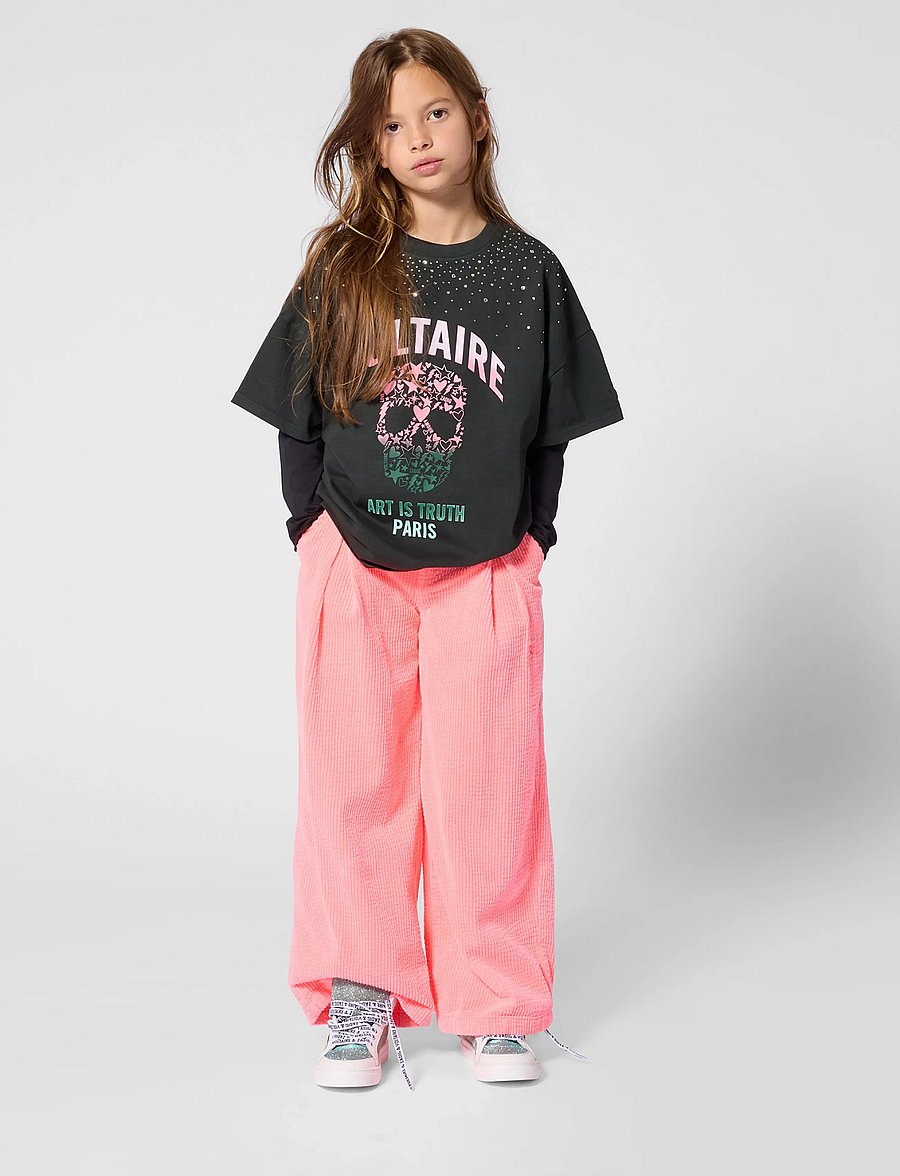Zadig & Voltaire Kids - SHORT SLEEVES TEE-SHIRT - marškinėliai trumpomis rankovėmis - gloom - 0