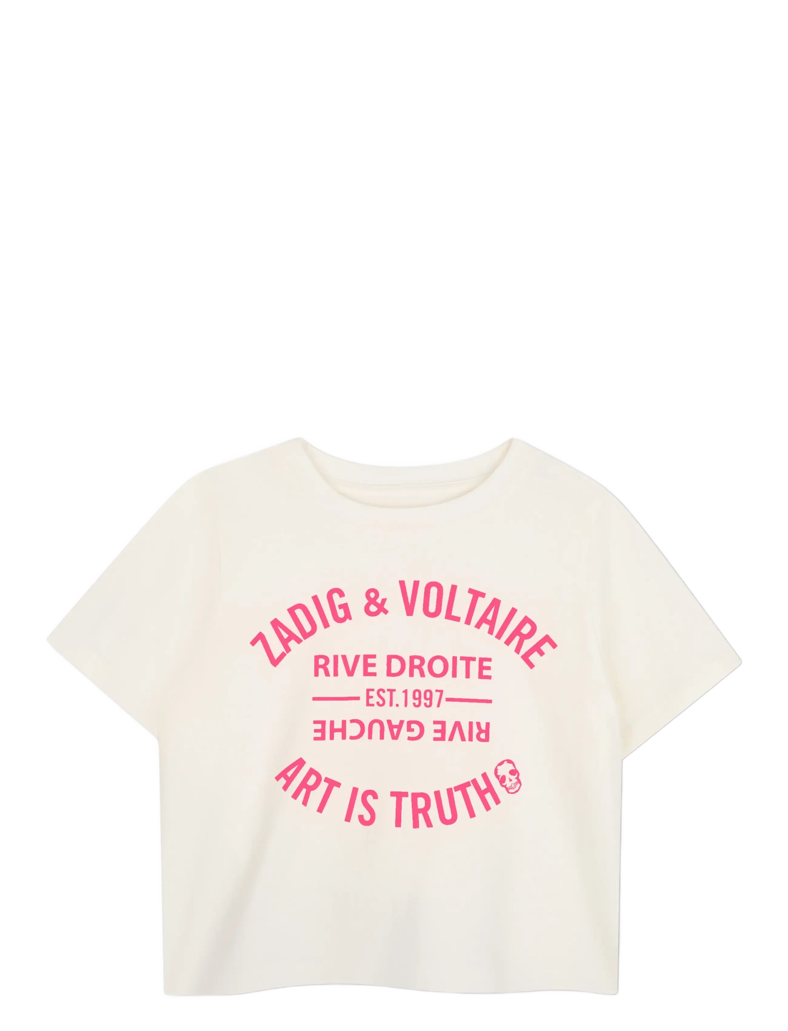 Zadig & Voltaire Kids SHORT SLEEVES TEE-SHIRT - ZADIG&VOLTAIRE - OFF WHITE / cream