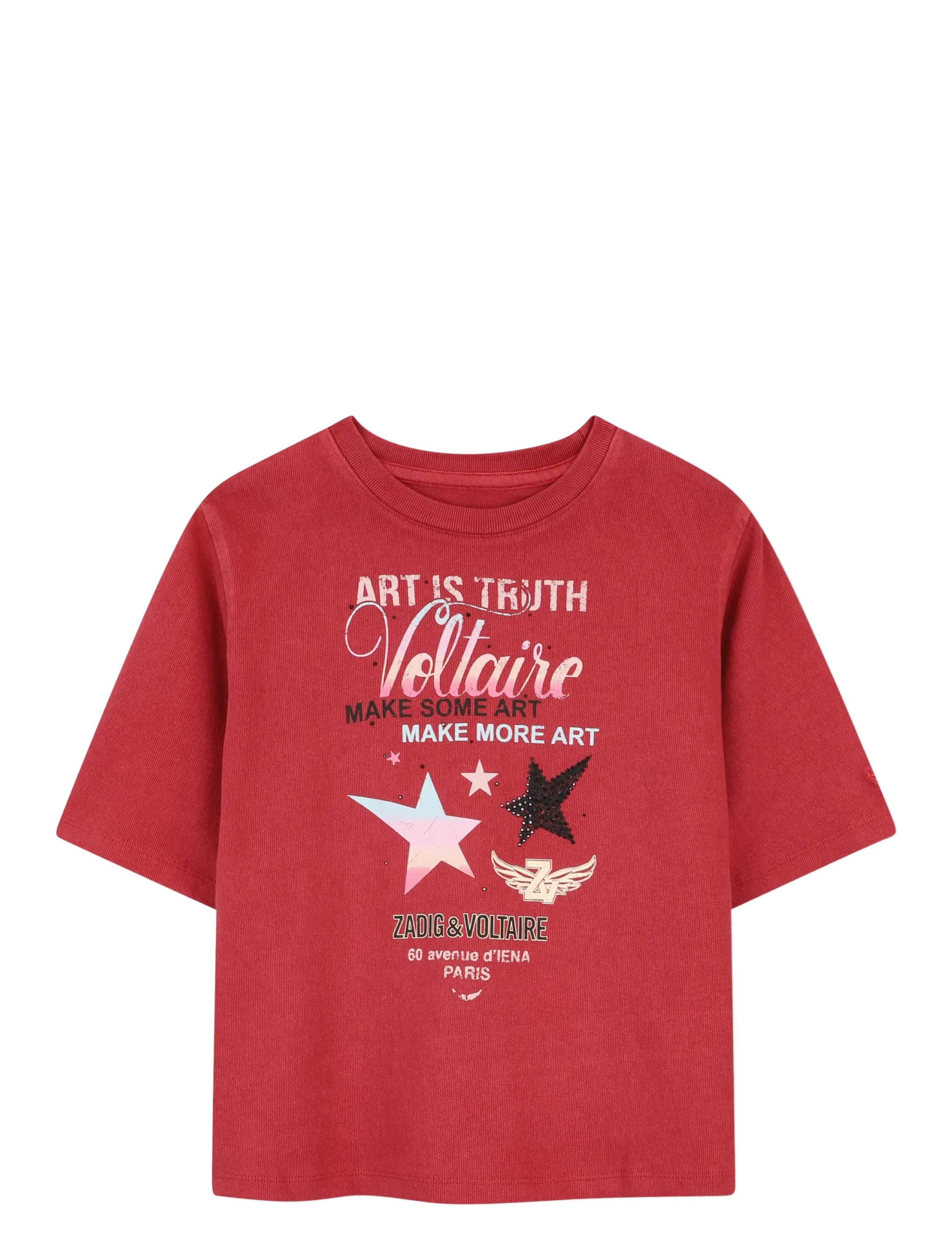 Zadig & Voltaire Kids SHORT SLEEVES TEE-SHIRT - Teens 140-176 - CRIMSON / red