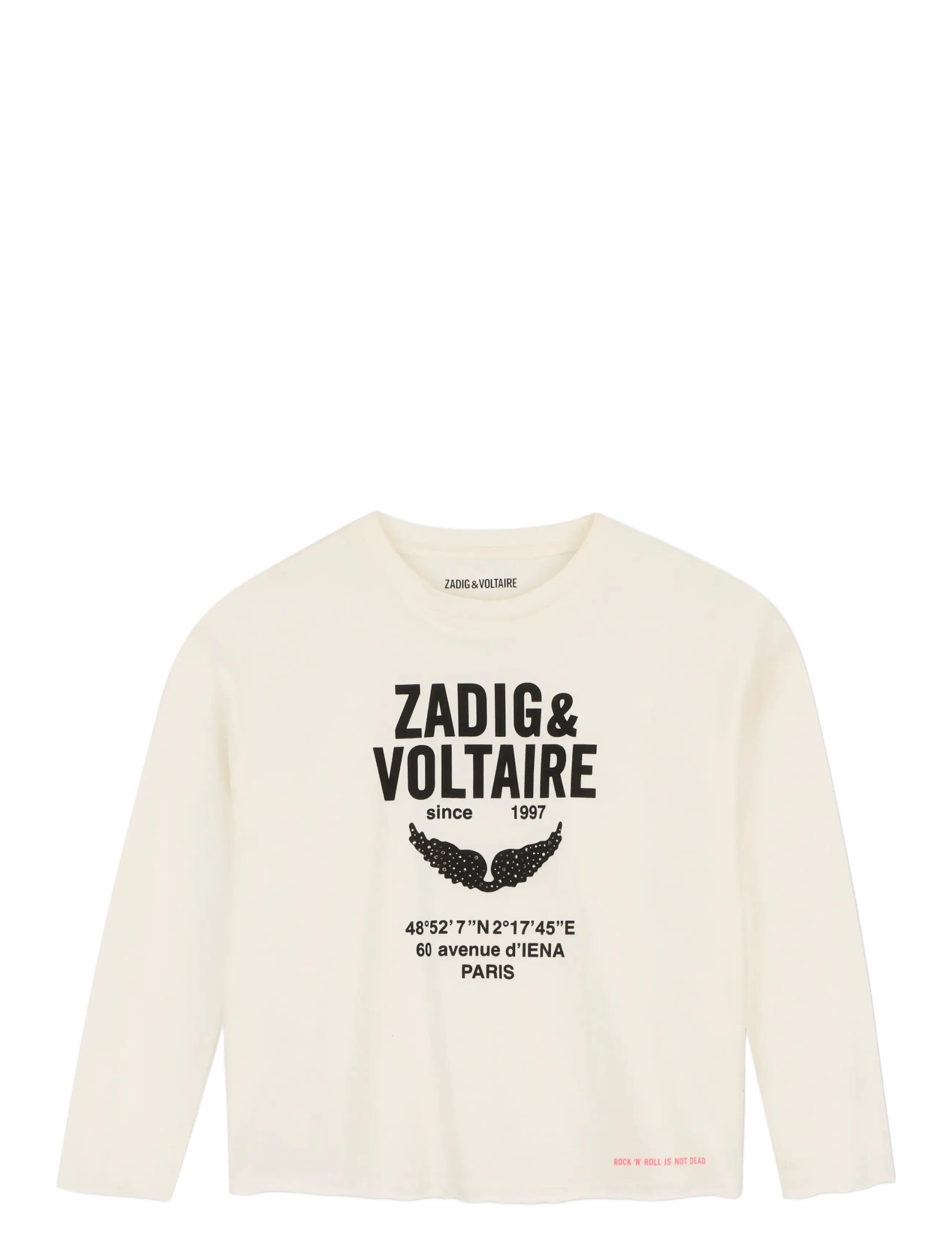 Zadig & Voltaire Kids LONG SLEEVE T-SHIRT - ZADIG&VOLTAIRE - OFF WHITE / cream