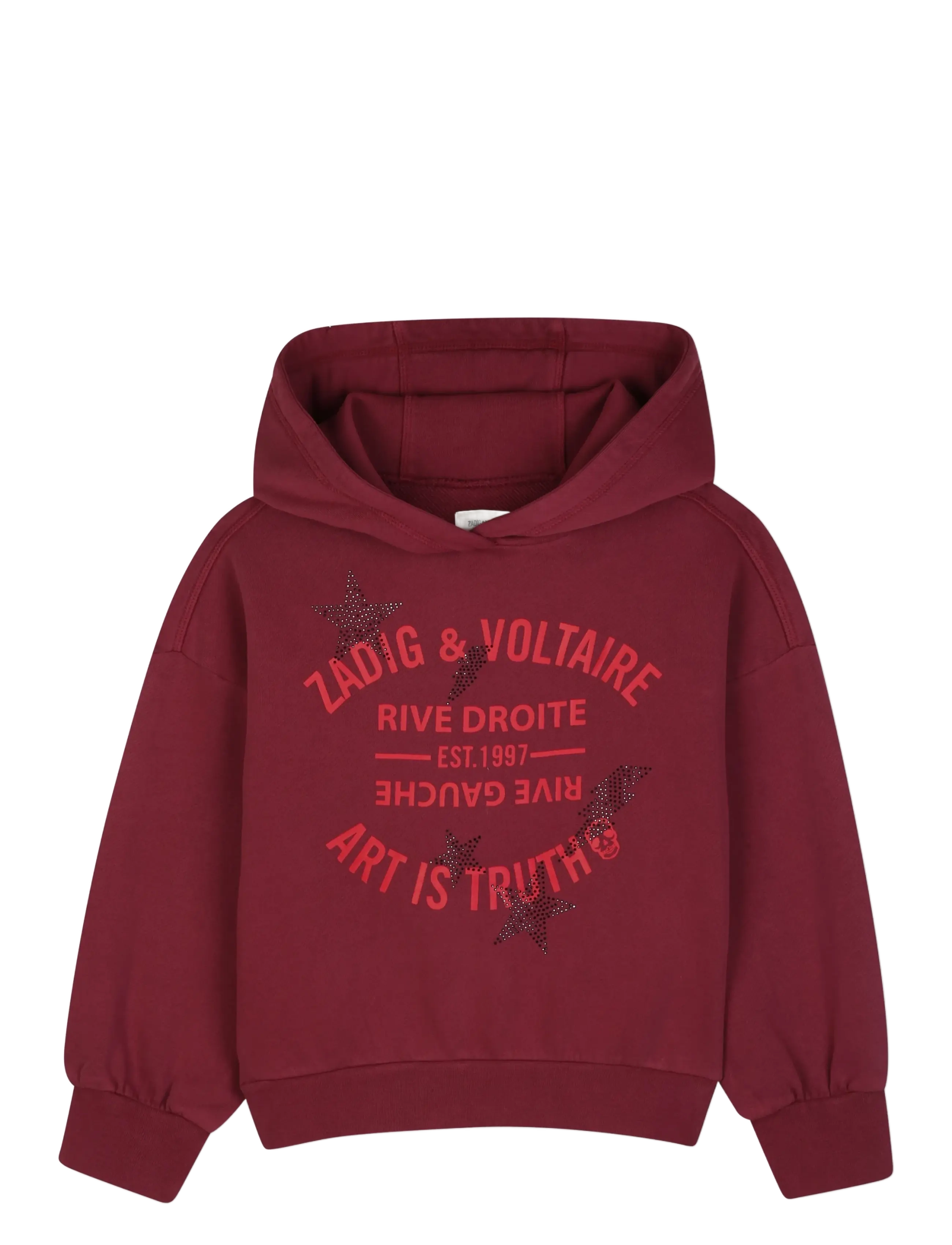 Zadig & Voltaire Kids HOODED SWEATSHIRT - ZADIG&VOLTAIRE - CRIMSON / burgundy