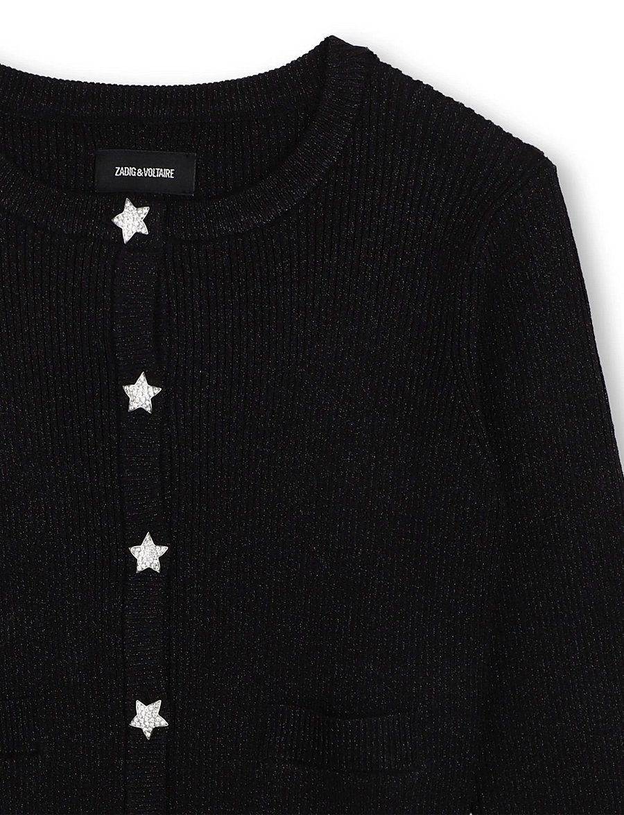 Zadig & Voltaire Kids - KNITTED CARDIGAN - cardigans - black - 3