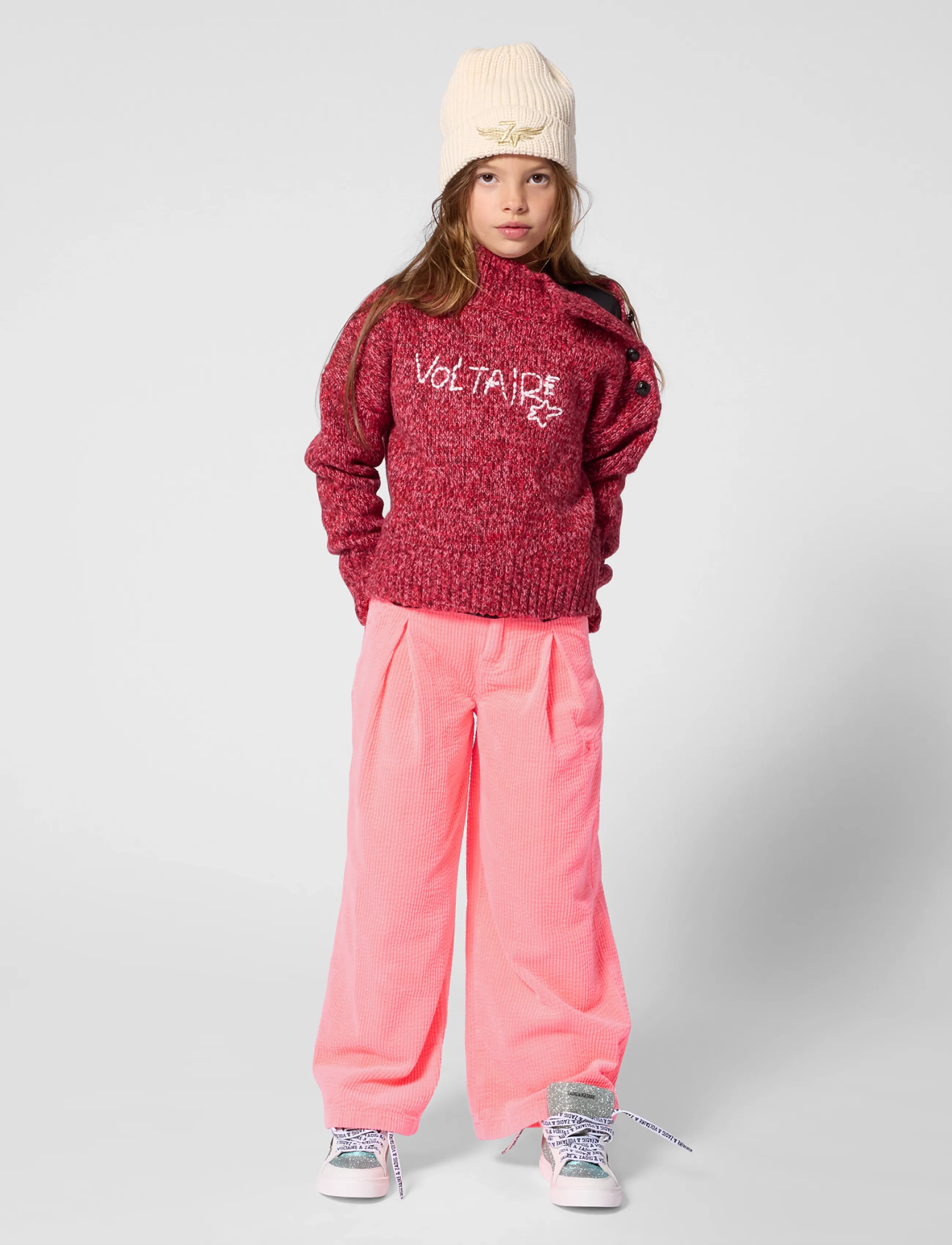 Zadig & Voltaire Kids - VELVET TROUSERS - osta vanuse järgi - fluo pink lmj - 3