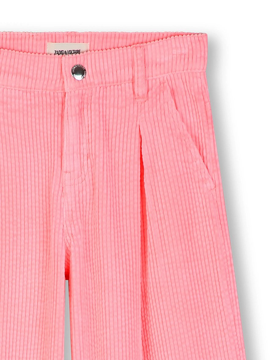 Zadig & Voltaire Kids - VELVET TROUSERS - osta vanuse järgi - fluo pink lmj - 4