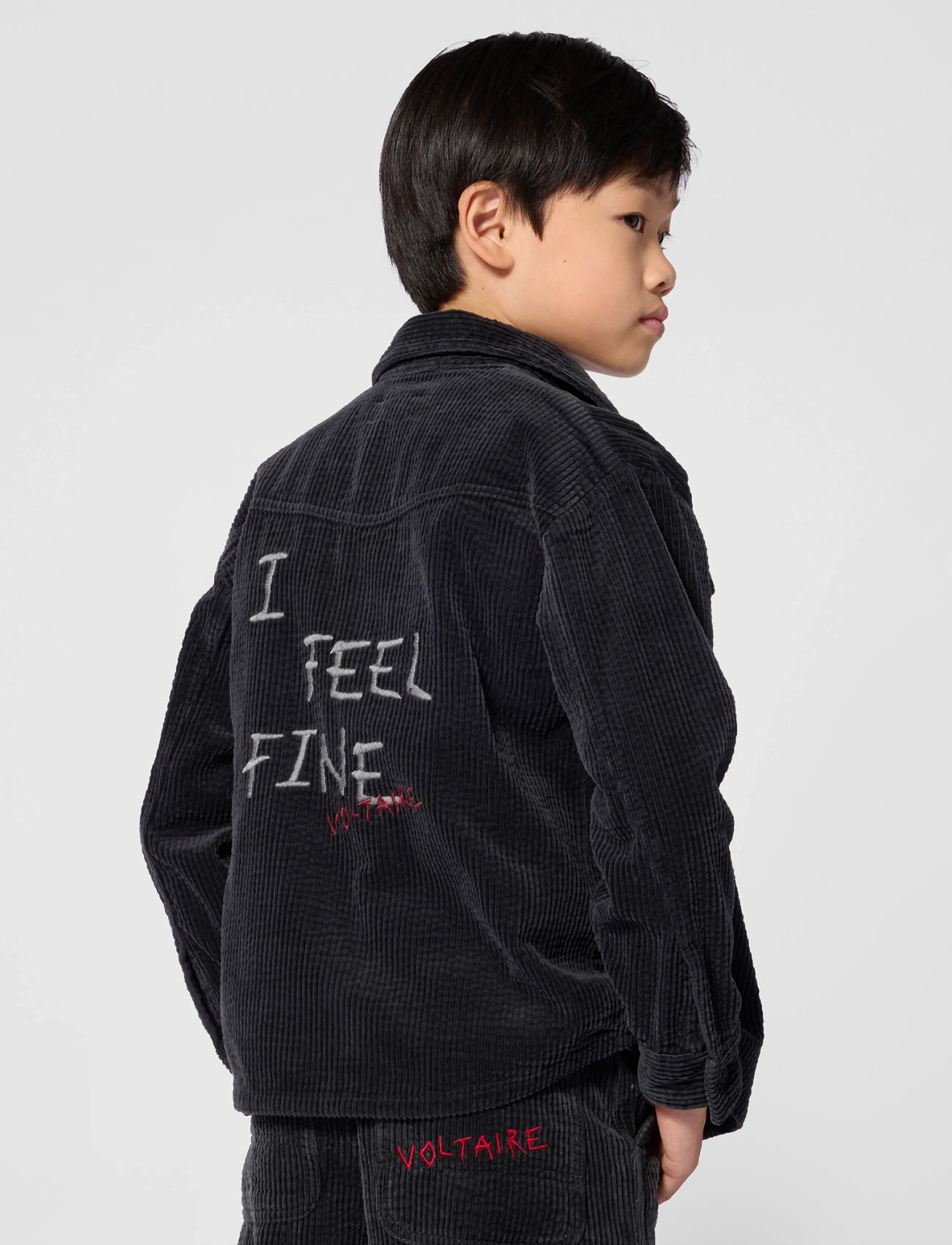 Zadig & Voltaire Kids VELVET SHIRT - Pikkade varrukatega särgid - BLACK / black