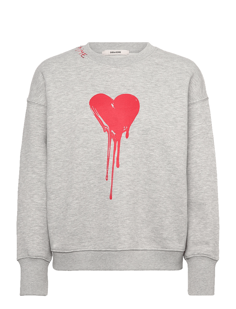 Zadig & Voltaire - OSCAR PMO FLOWING HEART - sweatshirts & hoodies - gris chine clai - 0