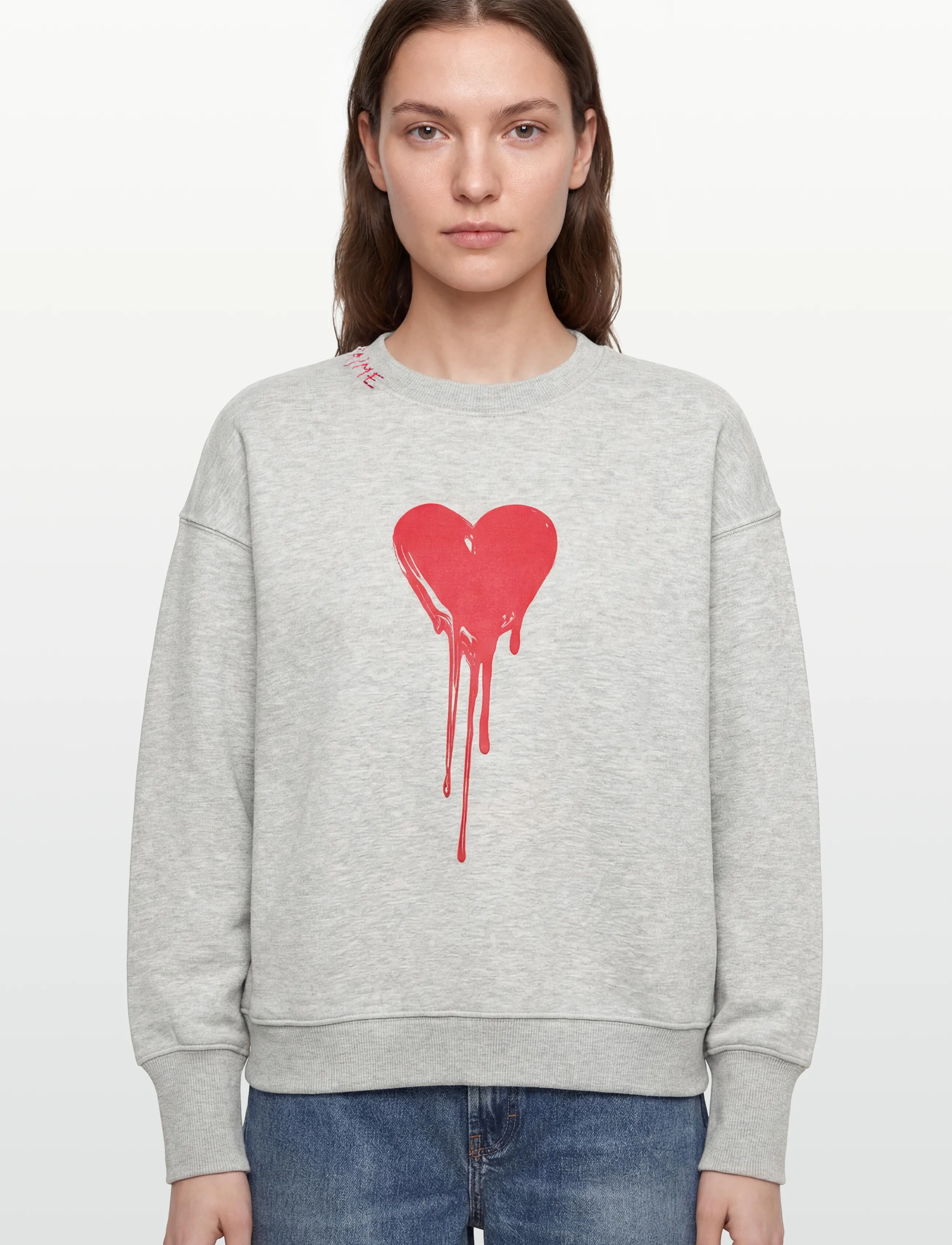 Zadig & Voltaire - OSCAR PMO FLOWING HEART - sweatshirts & hættetrøjer - gris chine clai - 3