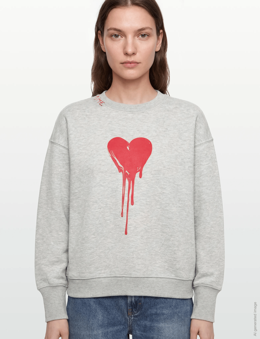 Zadig & Voltaire - OSCAR PMO FLOWING HEART - sweatshirts & hoodies - gris chine clai - 3