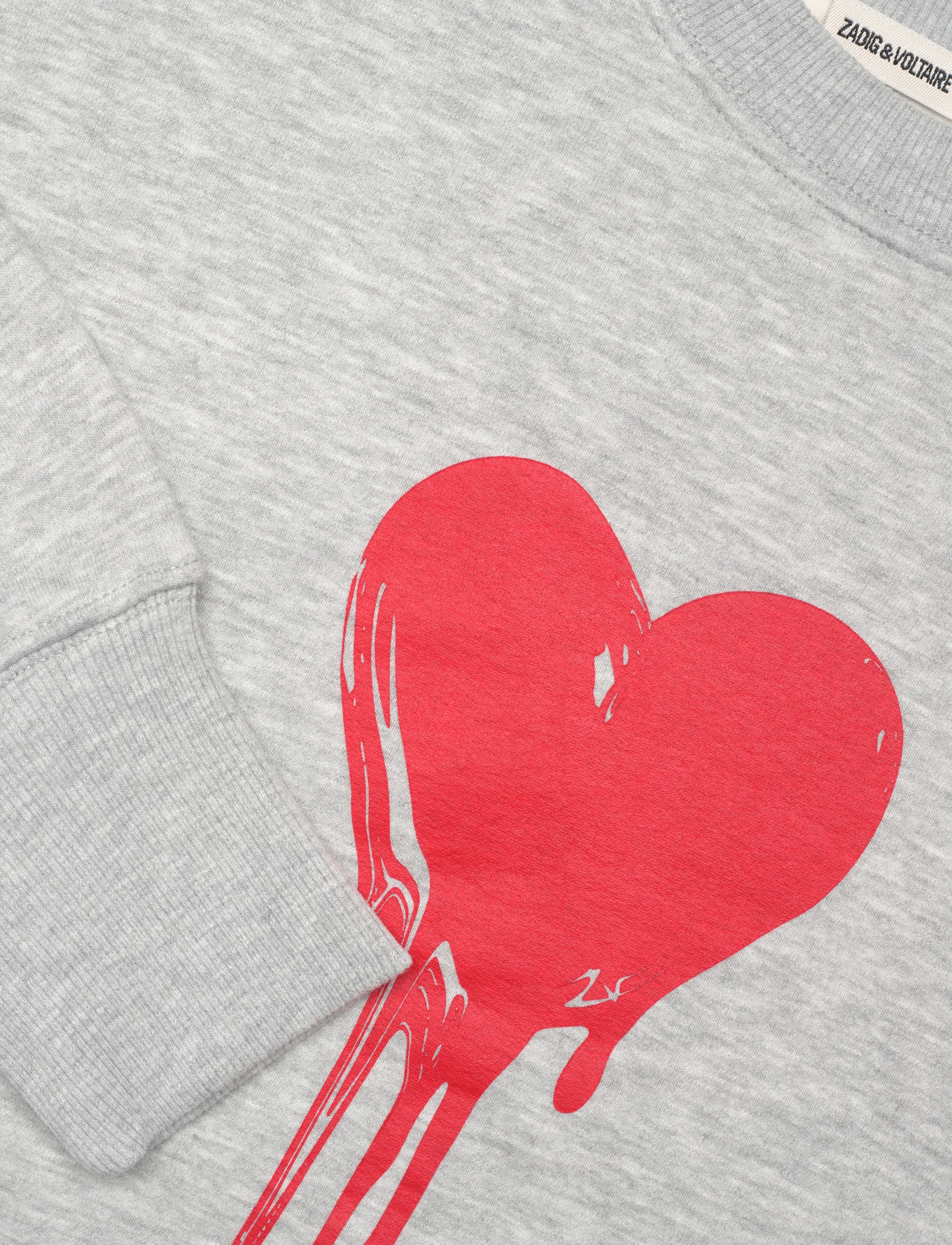 Zadig & Voltaire - OSCAR PMO FLOWING HEART - sweatshirts & hættetrøjer - gris chine clai - 5
