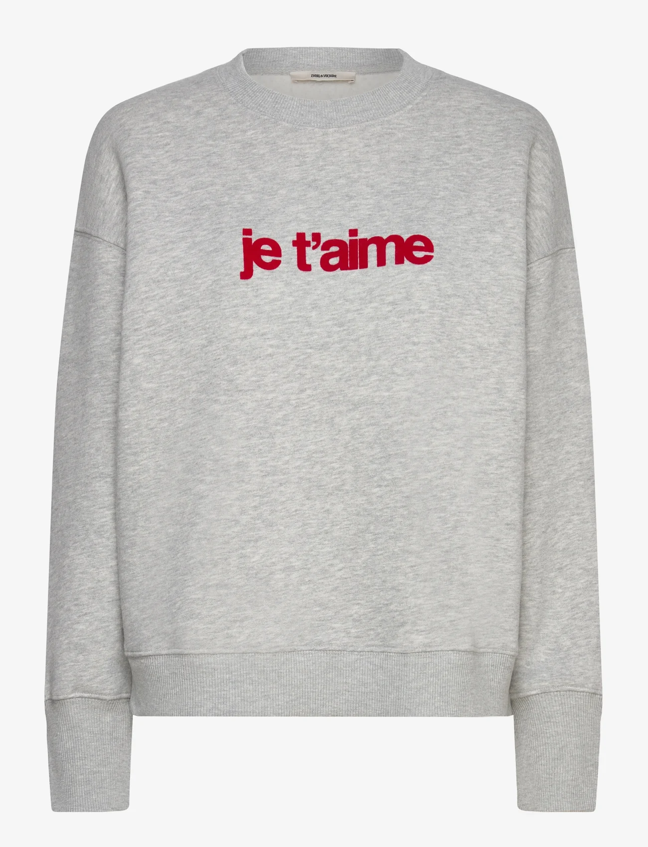 Zadig & Voltaire - OSCAR PMO JE T AIME FLOC - sweatshirts & hoodies - gris chine clair - 0