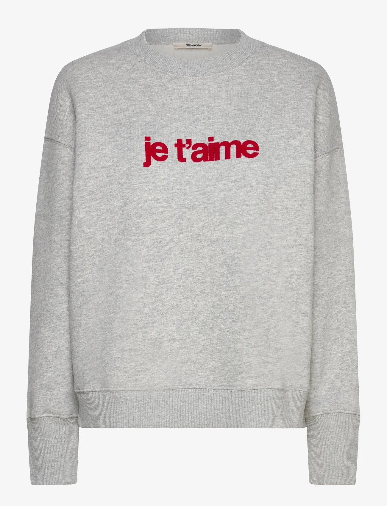 Zadig & Voltaire - OSCAR PMO JE T AIME FLOC - sweatshirts & kapuzenpullover - gris chine clair - 0