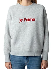 Zadig & Voltaire - OSCAR PMO JE T AIME FLOC - sportiska stila džemperi un džemperi ar kapuci - gris chine clair - 2