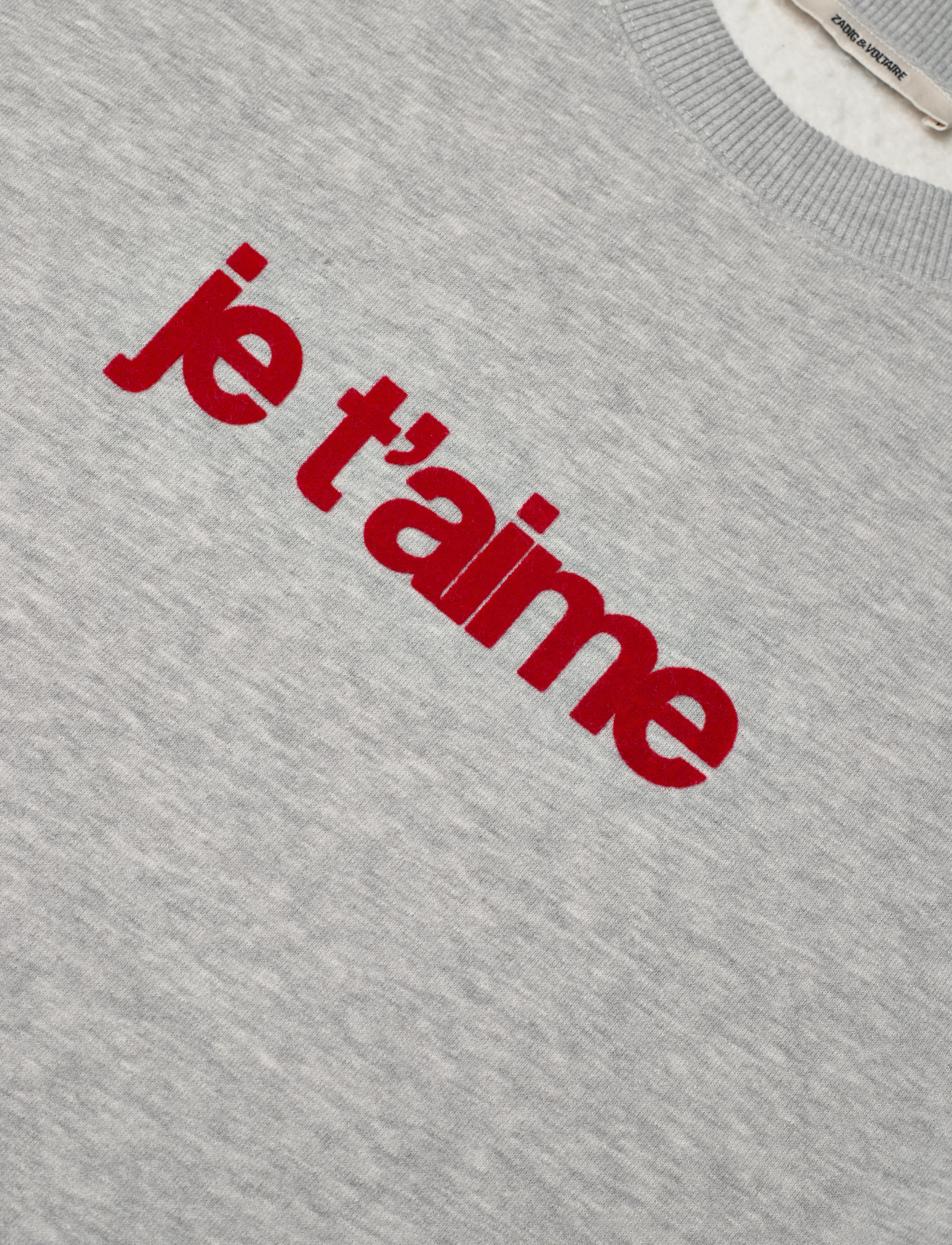 Zadig & Voltaire - OSCAR PMO JE T AIME FLOC - gris chine clair - 4