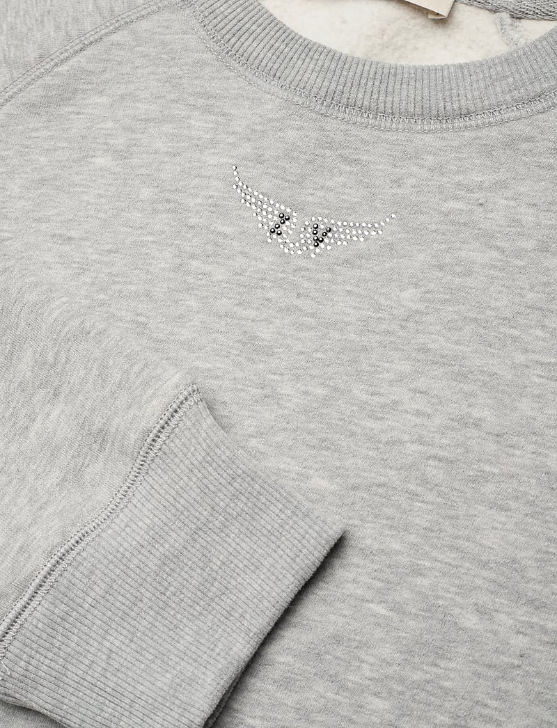 Zadig & Voltaire - UPPER PMO WINGS STRASS - sweatshirts & hoodies - gris chine clai - 5