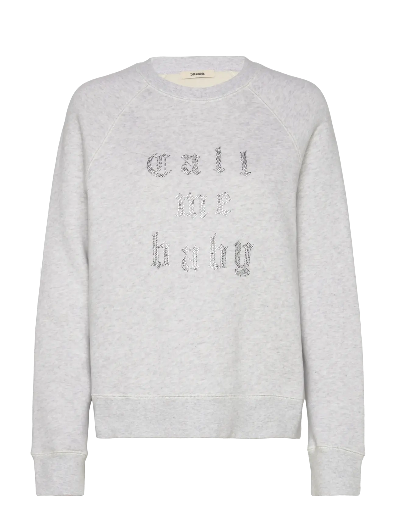 Zadig & Voltaire Upper Mo Call Me Baby Strass, Kvinder, Teksttryk Sweatshirt, Grå, Str: XS