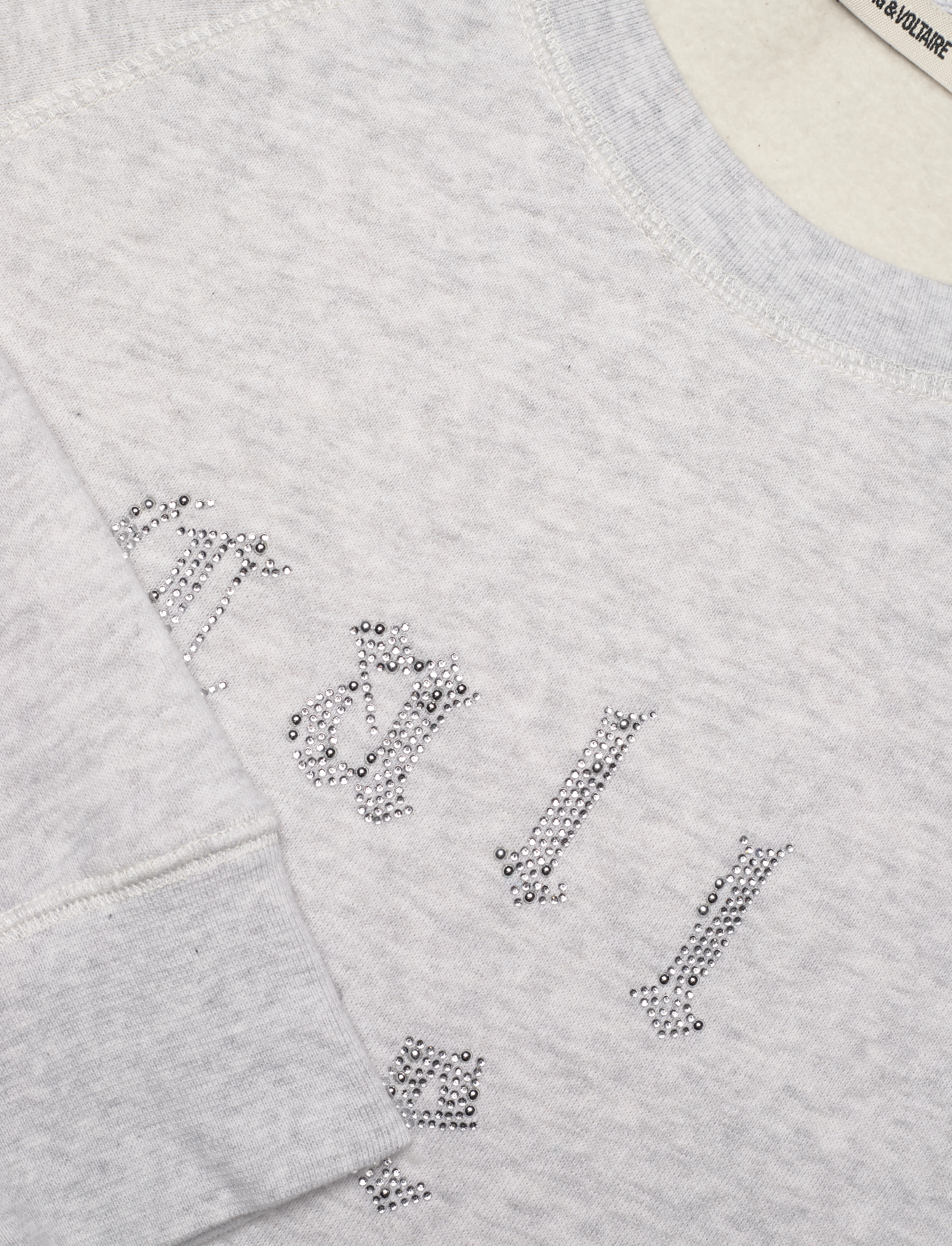 Zadig & Voltaire - UPPER MO CALL ME BABY STRASS - sweatshirts - gris chine clai - 2