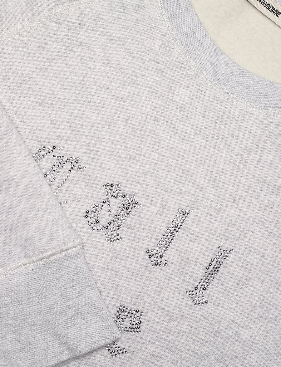 Zadig & Voltaire - UPPER MO CALL ME BABY STRASS - sweatshirts - gris chine clai - 2