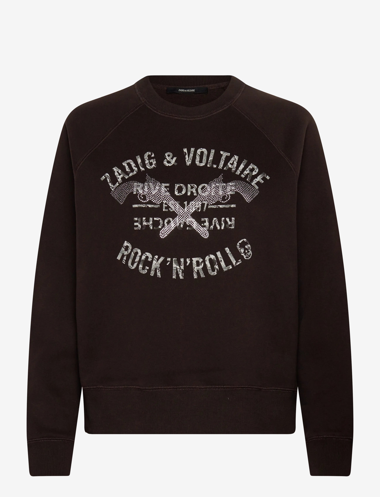 Zadig & Voltaire UPPER PMO BLASON RDRG STRASS - Clothing - DARK CHOCOLATE / brown