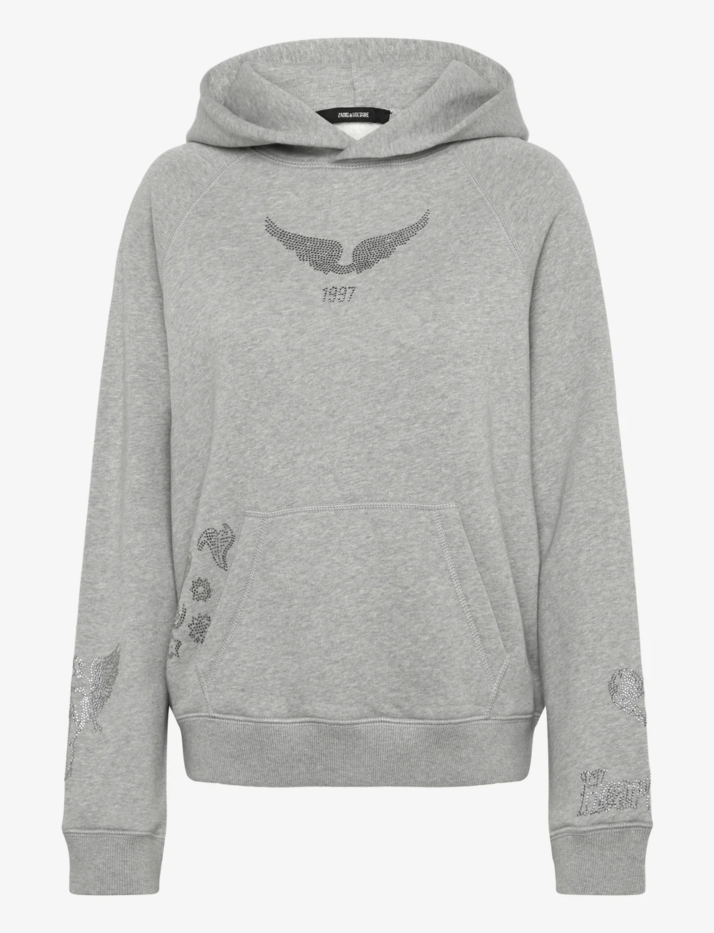 Zadig & Voltaire - GEORGY MO MULTICUSTO STRASS - sweatshirts & hoodies - gris chine - 0