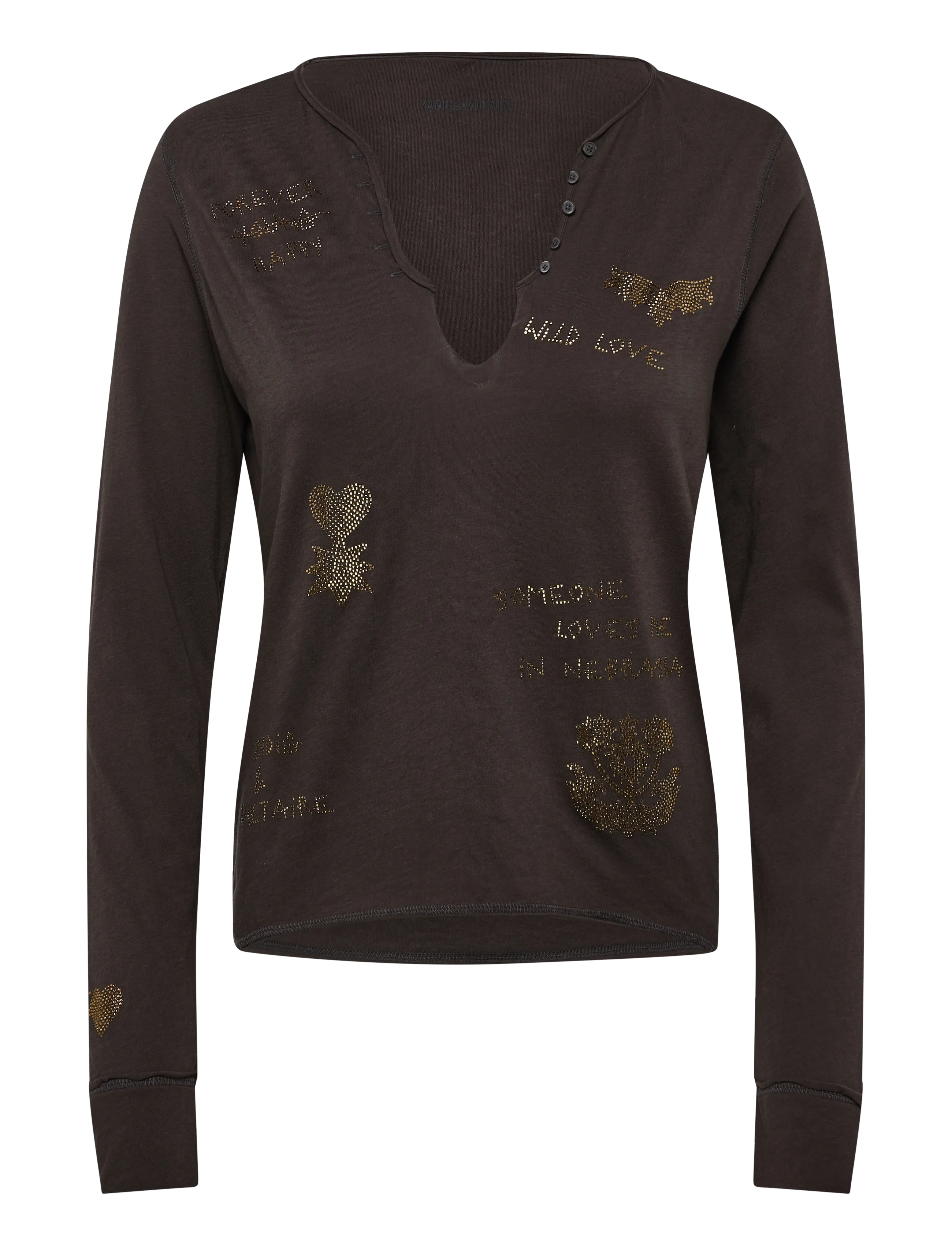 Zadig & Voltaire TUNI ML CL MULTI STRASS - Zadig & Voltaire - DARK CHOCOLATE / brown