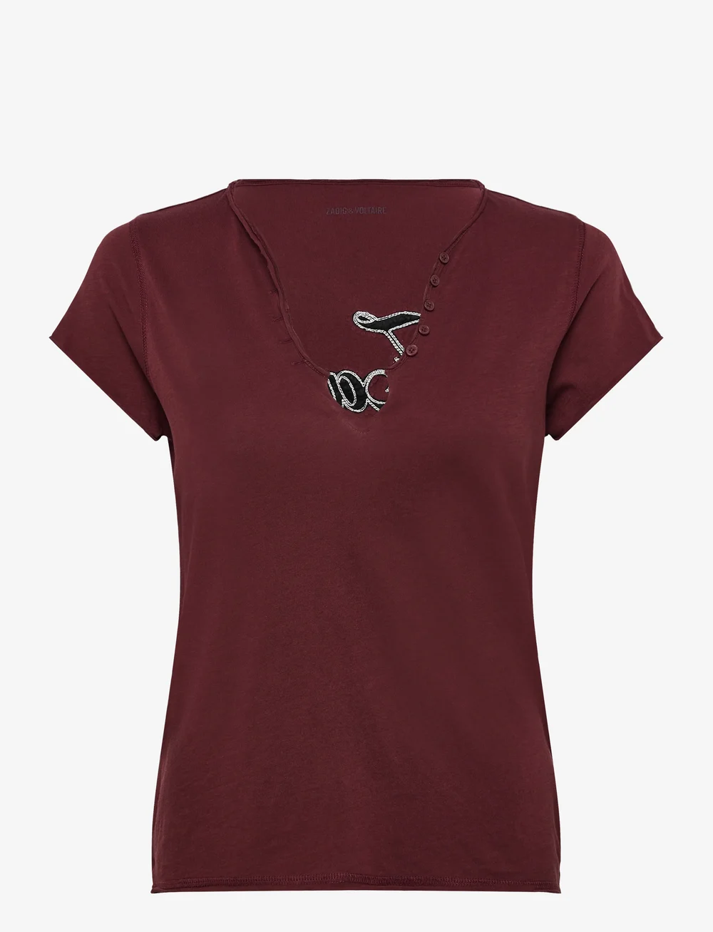 Zadig & Voltaire - TUNI MC CL INCRUSTATION - t-shirts - burgundy - 0