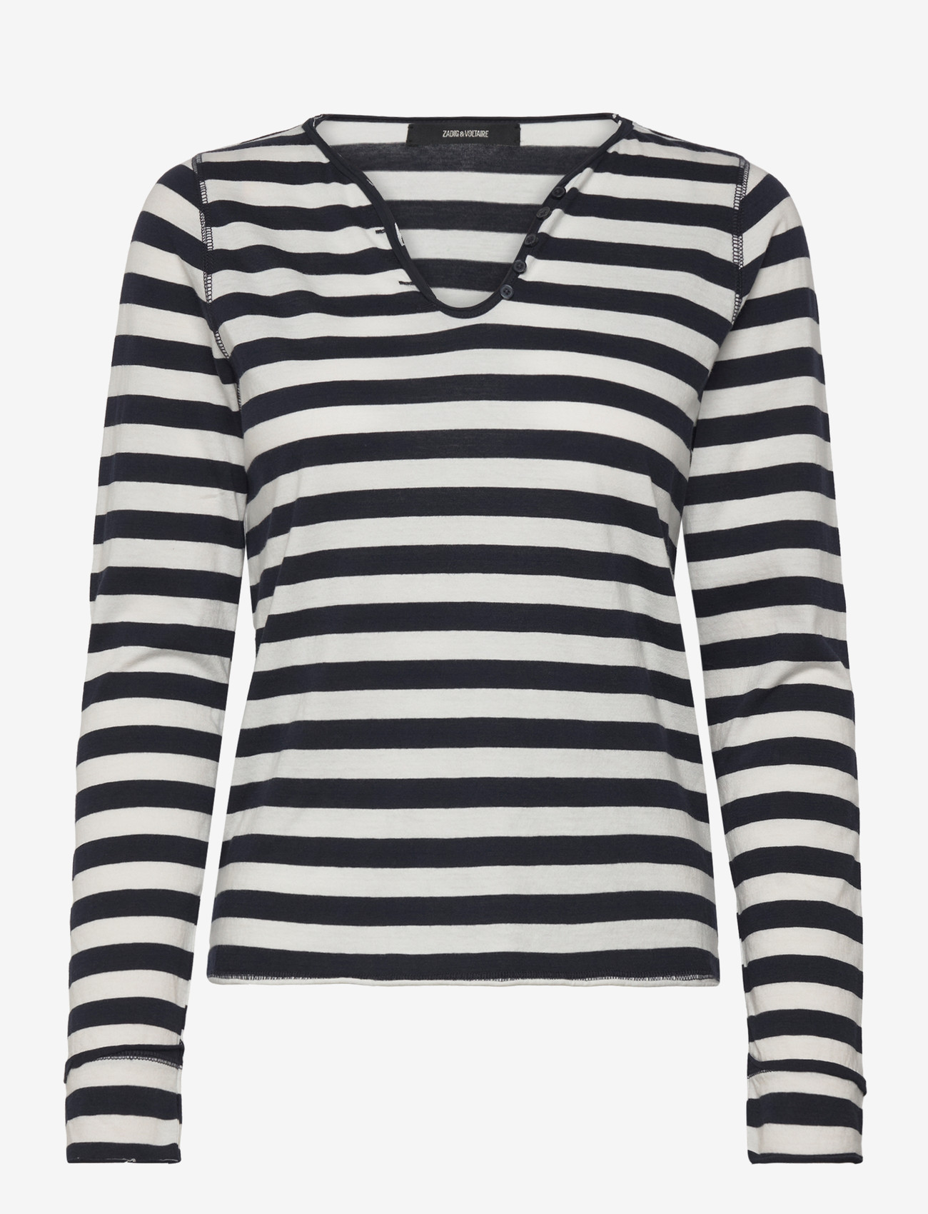 Zadig & Voltaire - TUNISIEN ML CL VOLTAIRE STRIPE - langærmede toppe - encre - 0