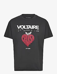 Zadig & Voltaire - TOMMER CO CONCERT CRUSH STRASS - t-shirts - carbone - 0