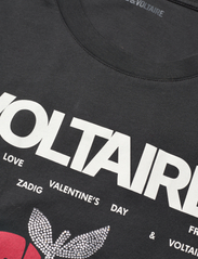 Zadig & Voltaire - TOMMER CO CONCERT CRUSH STRASS - marškinėliai - carbone - 4