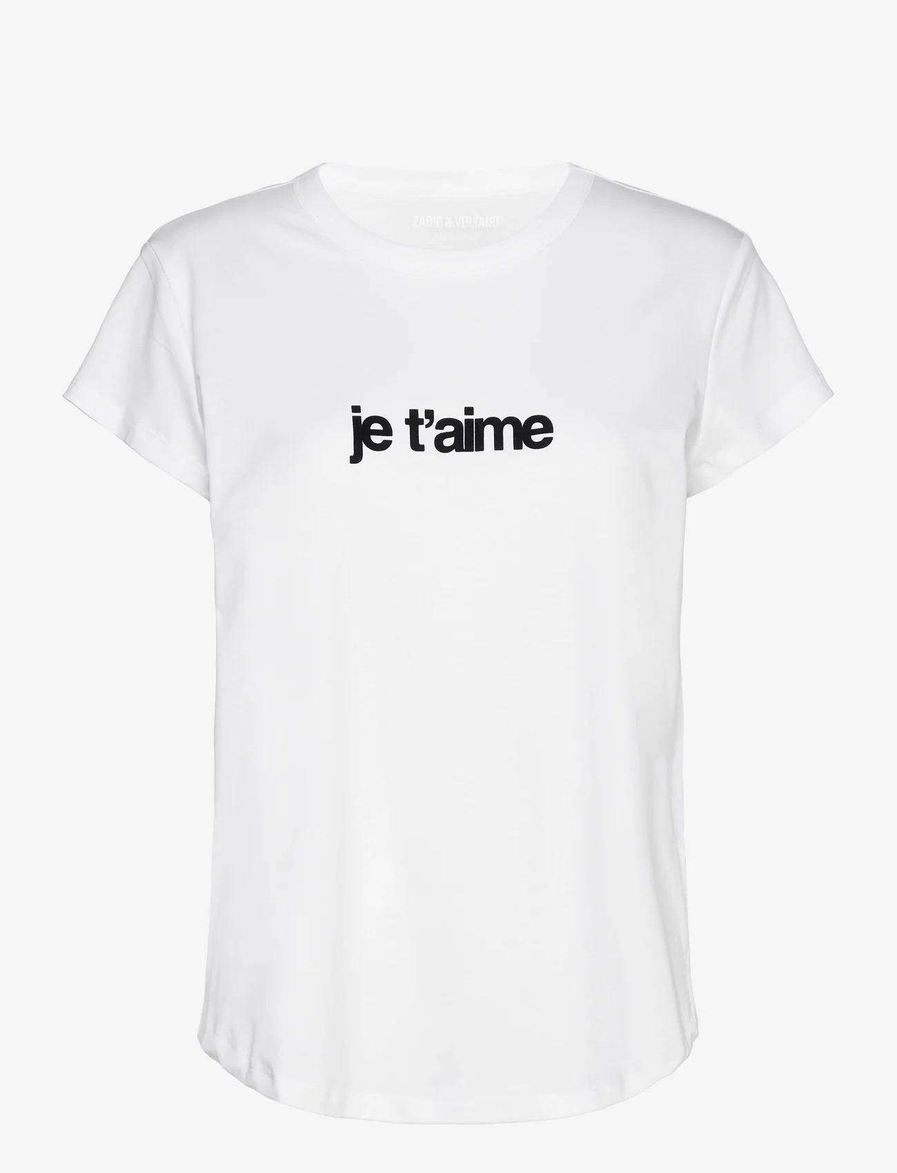 Zadig & Voltaire - WOOP ICO FLOC JE T AIME - marškinėliai - blanc - 0