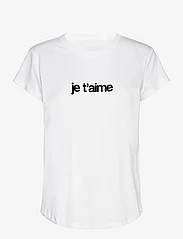 Zadig & Voltaire - WOOP ICO FLOC JE T AIME - t-shirts - blanc - 0
