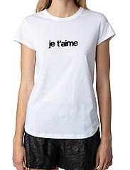 Zadig & Voltaire - WOOP ICO FLOC JE T AIME - t-shirts - blanc - 2