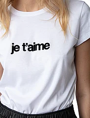 Zadig & Voltaire - WOOP ICO FLOC JE T AIME - t-shirts - blanc - 4