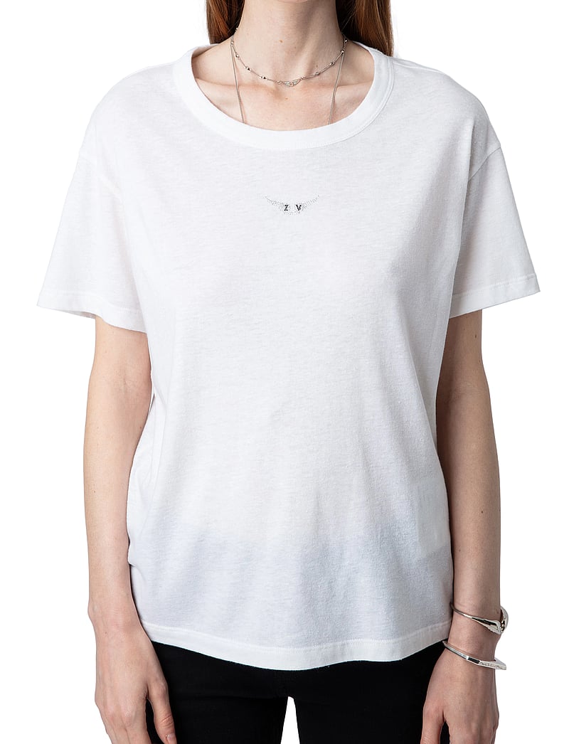 Zadig & Voltaire - MARTA PCL WINGS STRASS - t-shirts & tops - blanc - 0