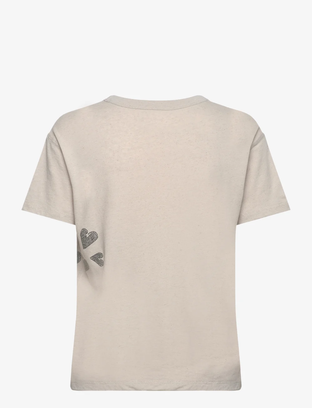 Zadig & Voltaire - MARTA PCL RAIN STRASS HEART - t-shirts - light grey - 1