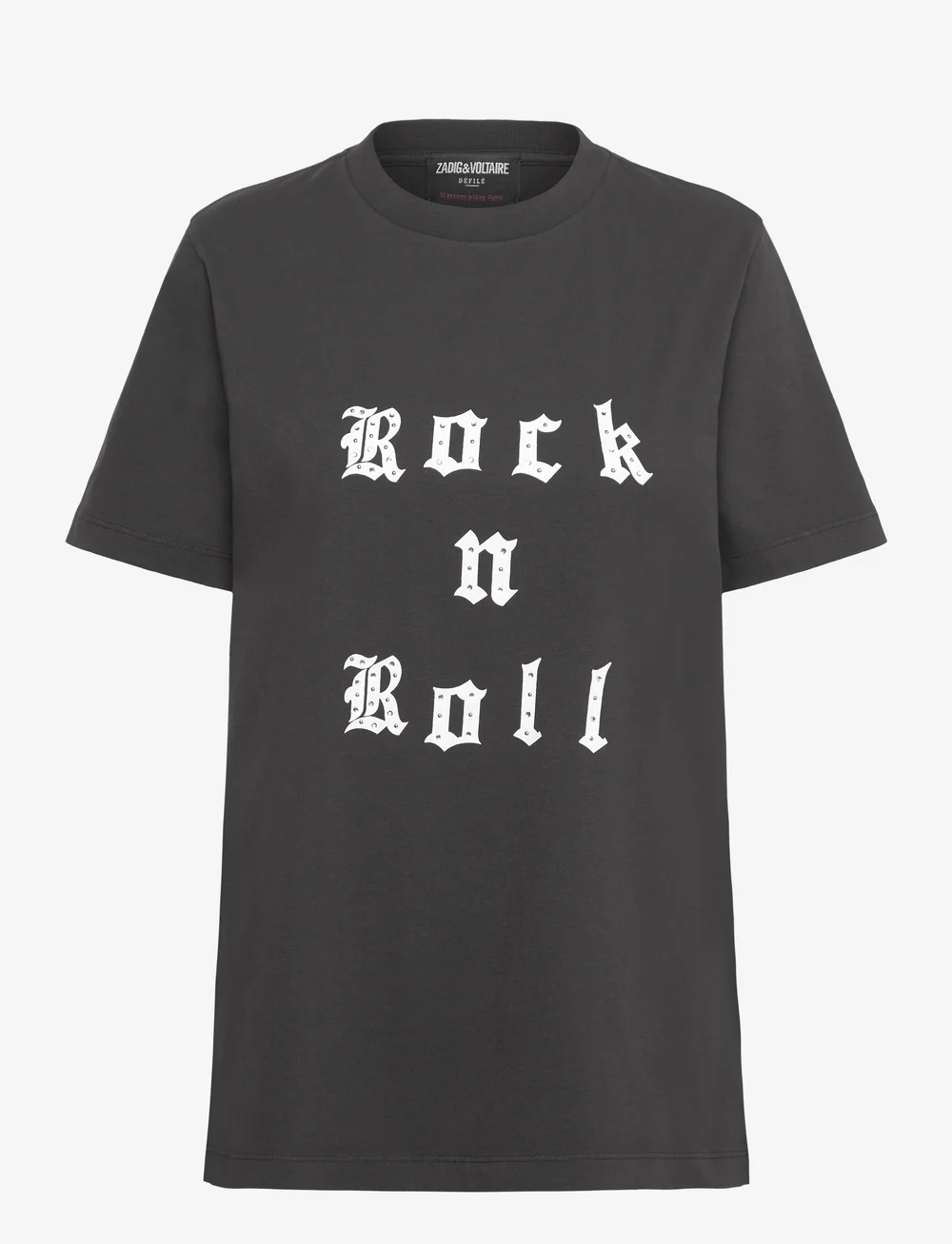 Zadig & Voltaire - EDWIN HC ROCK AND ROLL STRASS - t-shirts - carbone - 1