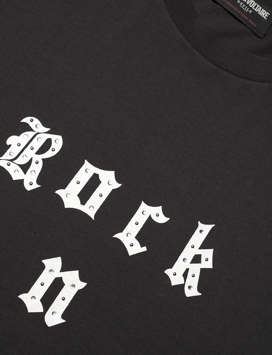 Zadig & Voltaire - EDWIN HC ROCK AND ROLL STRASS - t-shirts - carbone - 5
